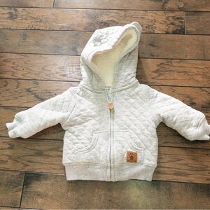 Soft Gray Quilted Kids Hoodie